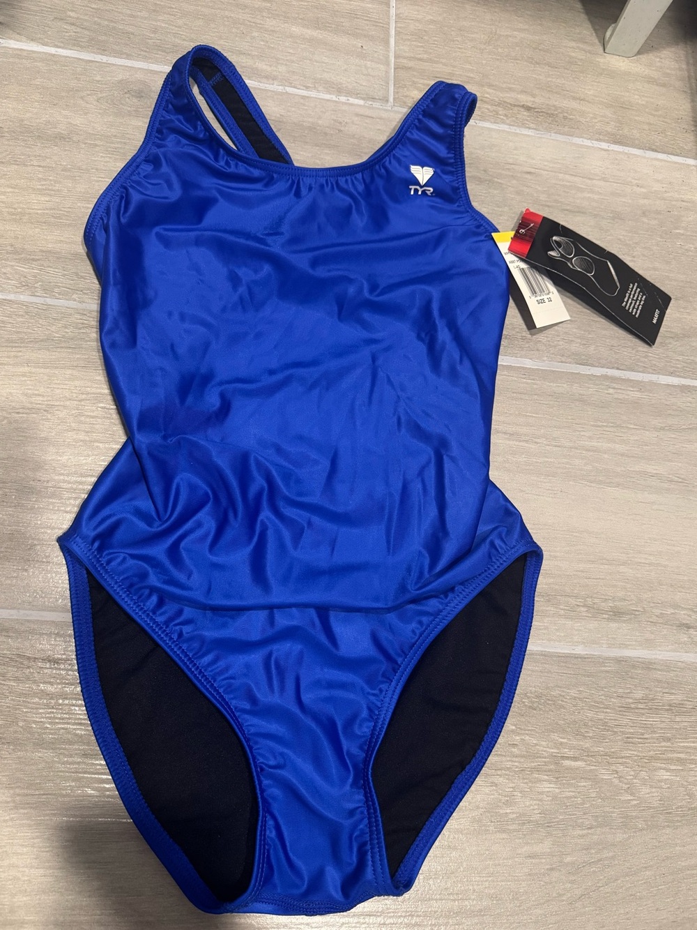 NWT TYR Royal Blue Size 32 One-Piece Athletic Swimsuit